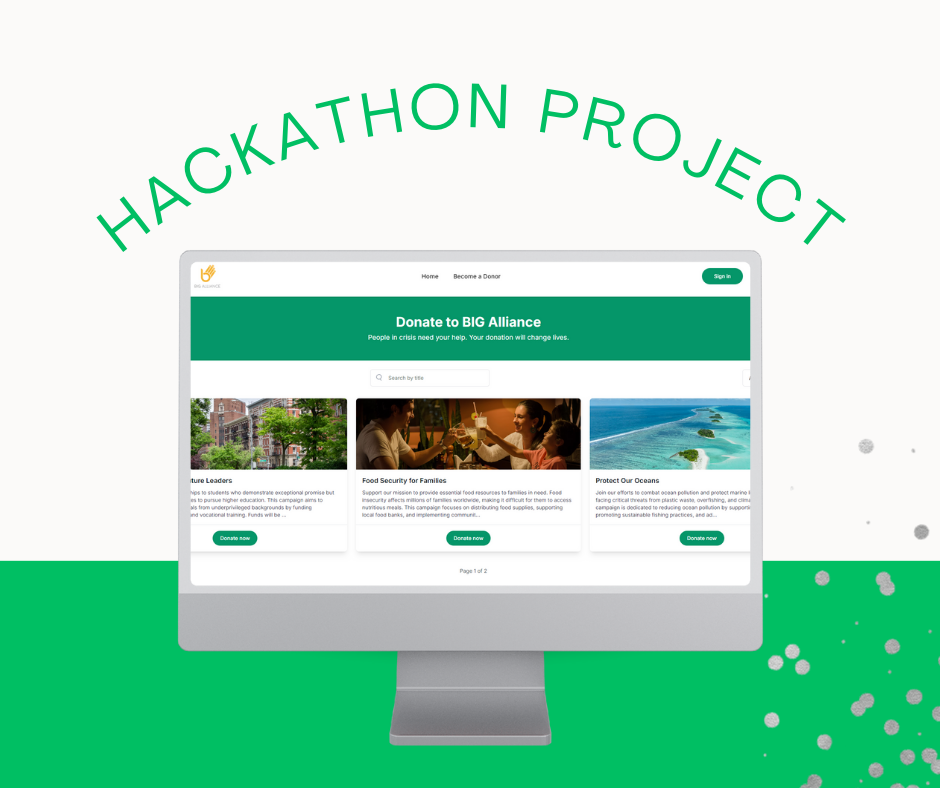 Donation Website for The Big Alliance (Hackathon Project)
